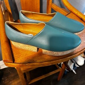 Beklina designer Women's soft teal clog loafers